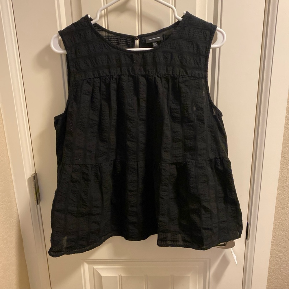 NWT XXL Top Juniors WHO WHAT WEAR black sleeveless Blouse shirt XXL 2X New